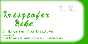 krisztofer mike business card